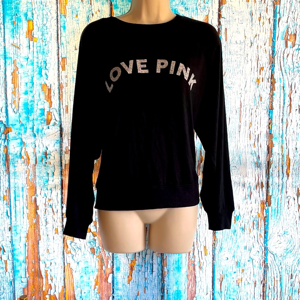PINK VS Black Long Sleeve Reversible Sweatshirt
